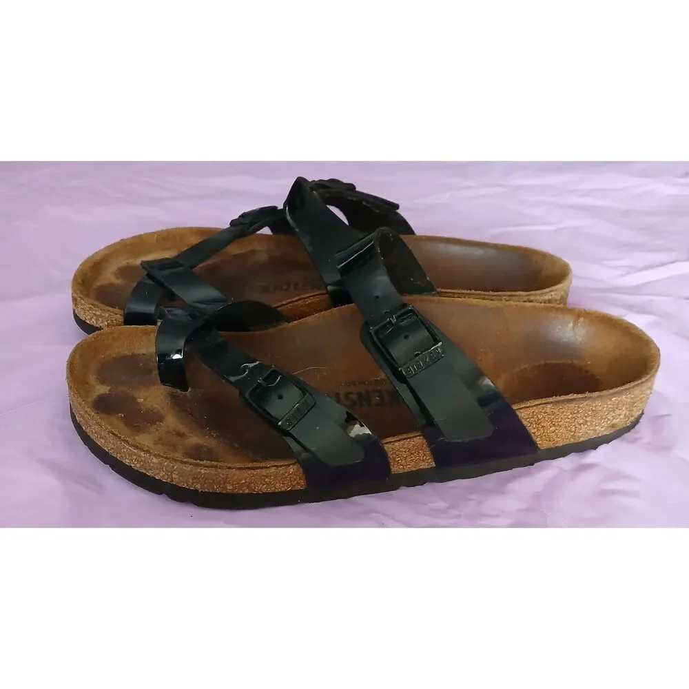 Birkenstock women's size 6.5 black cork bead sandals